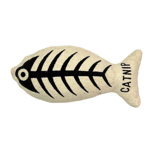 Bouncy Fish Canvas Teaser Cat Toy with Catnip