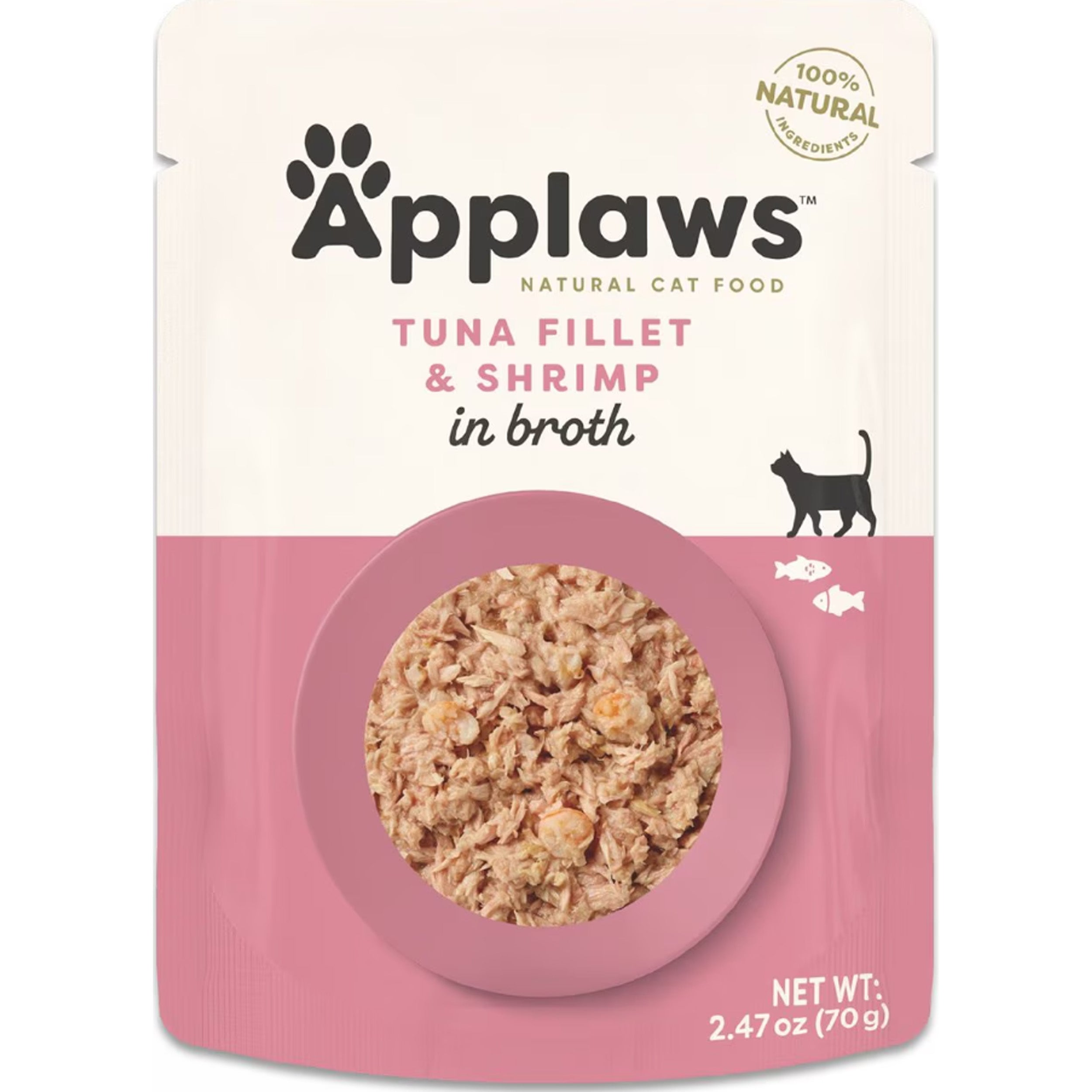 Applaws Tuna with Shrimp Bits in Broth Wet Cat Food, 2.47-oz