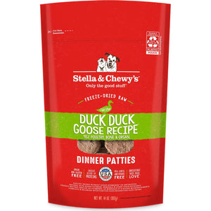 Stella & Chewy's Duck Duck Goose Dinner Patties Freeze-Dried Raw Dog Food, 14-oz bag