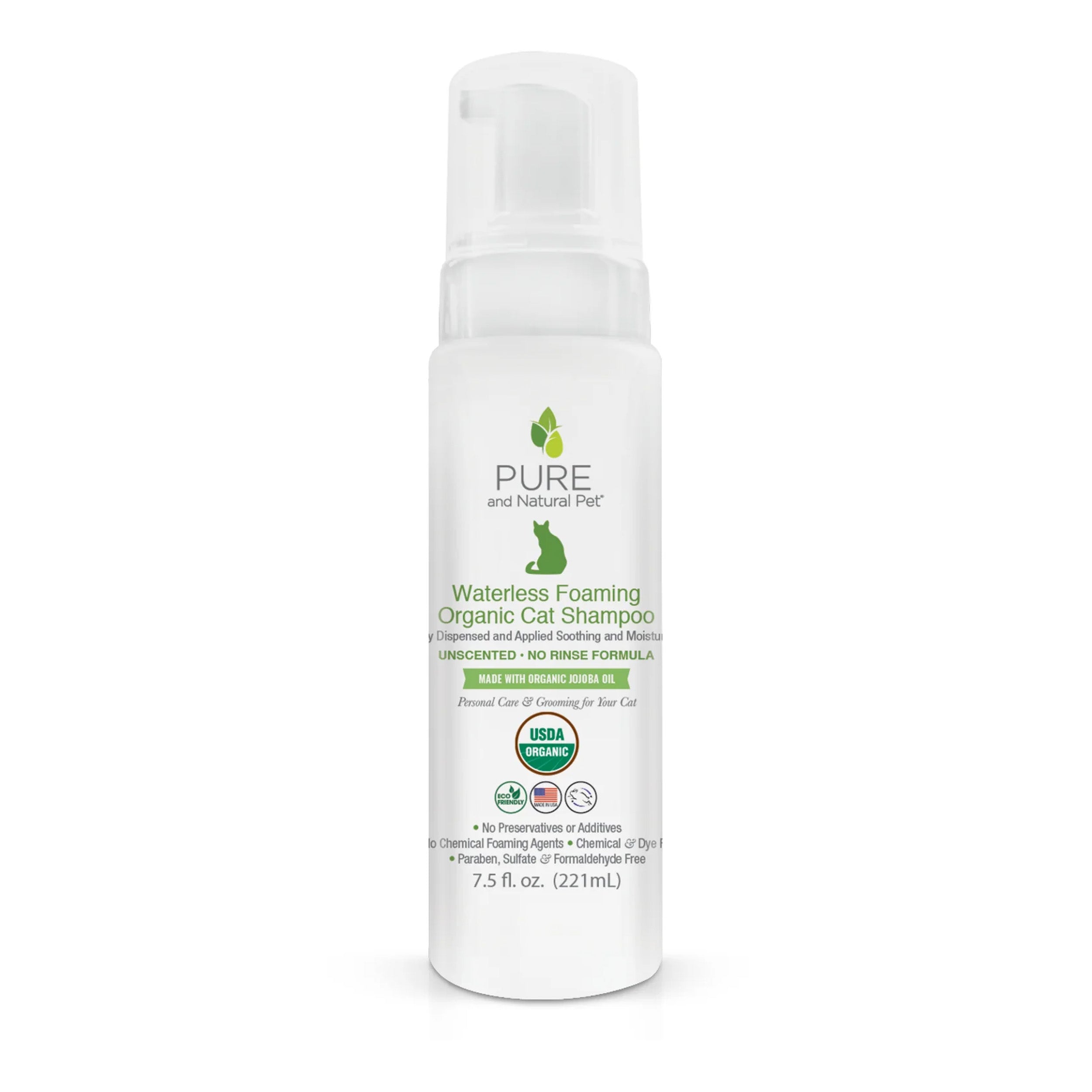 Pure And Natural Pet Organic Waterless Foaming Cat Shampoo