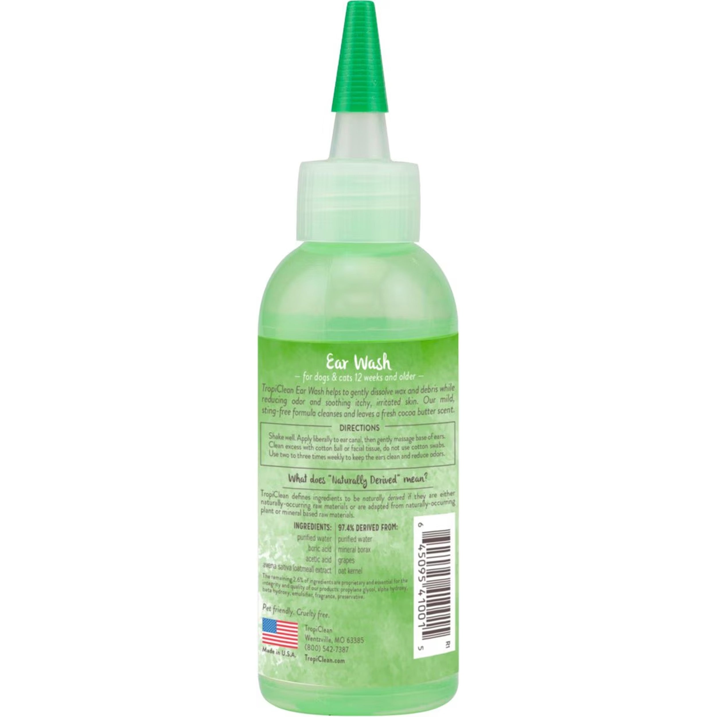 TropiClean Alcohol Free Ear Wash for Dogs & Cats