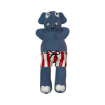 Load image into Gallery viewer, Blue Rubber Elephant Dog Toy In Swim Trunks
