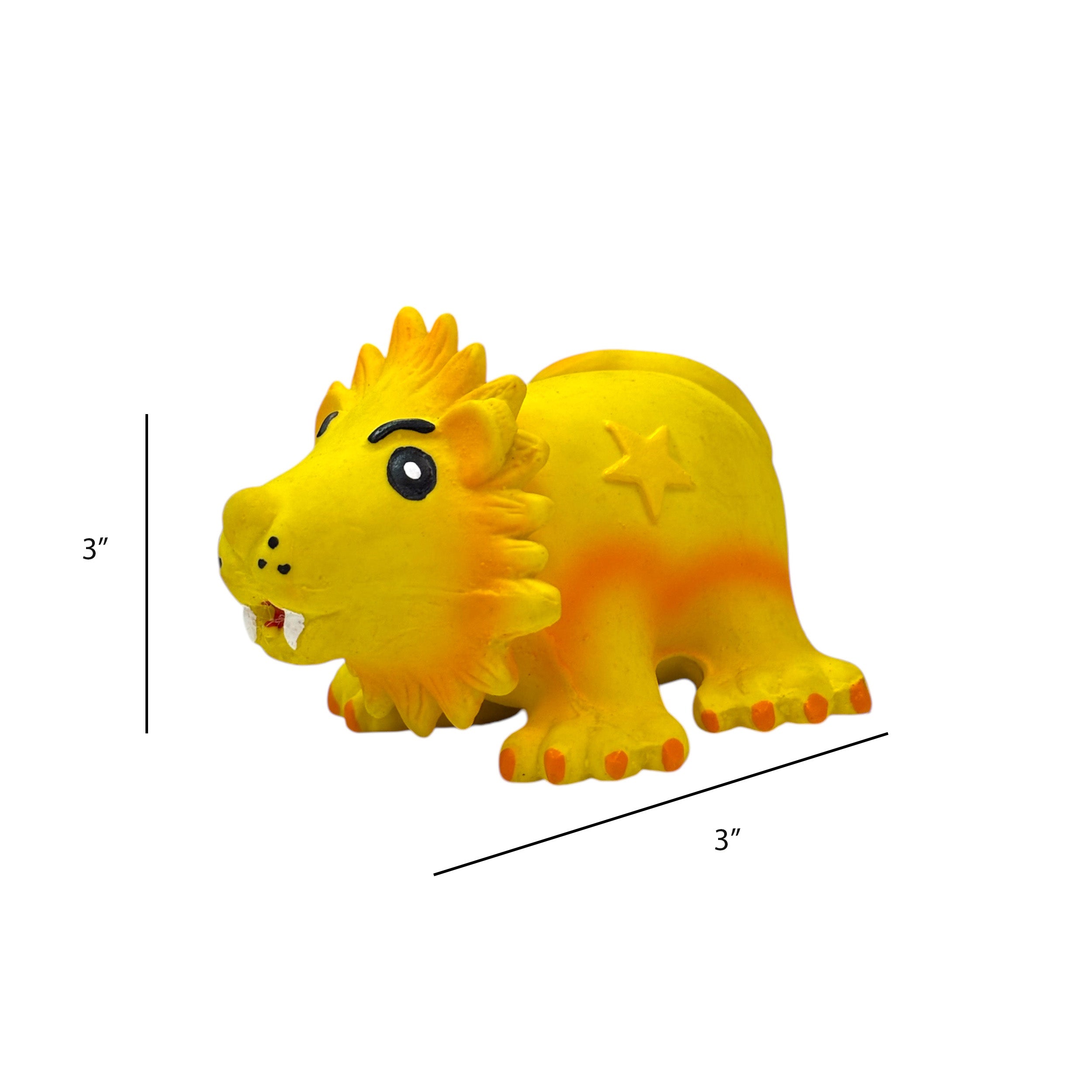 Yellow Rubber Lion Dog Toy