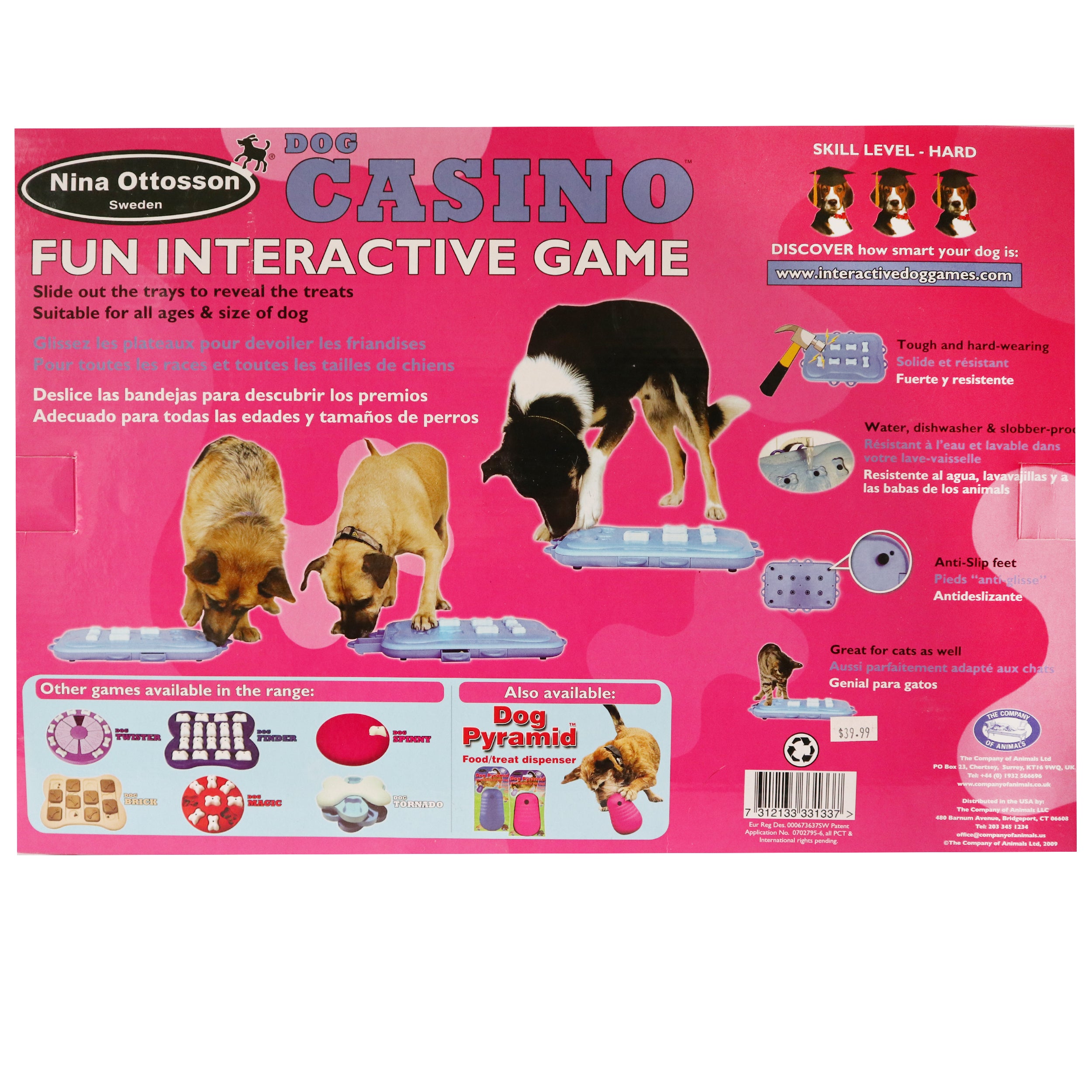 DOG CASINO - NEW - Nina Ottosson Treat Puzzle Games for Dogs & Cats